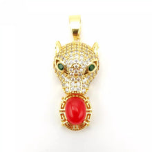 Load image into Gallery viewer, Nature Jade Leopard Pendant Necklace Gift Jewelry charm Blessing Lucky Accessory