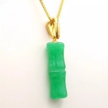 Load image into Gallery viewer, Nature Jade Green Bamboo Pendant Necklace Gift Jewelry charm Blessing Lucky New