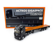 Load image into Gallery viewer, GCD 1:64 Actros Gigaspace Scalable Trailer Truck Model Diecast Metal Car BN