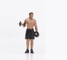 Load image into Gallery viewer, 1:64 Painted Figure Model Miniature Resin Diorama Scene Sand Gym Man Exercise