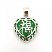 Load image into Gallery viewer, Nature Jade Heart Pendant Necklace Gift Jewelry charm Blessing Fortune Lucky d