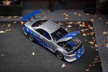 Load image into Gallery viewer, FH 1:64 FNF JDM Silver Skyline GTR R34 Sports Model Diecast Metal Car New Collection