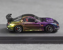 Load image into Gallery viewer, TM 1:64 Plating Purple Green RX-7 FD3S RE Sports Model Diecast Metal Car New Collection