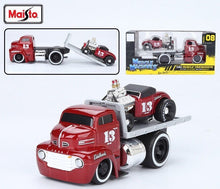 Load image into Gallery viewer, Maisto 1:64 1950 COE Flatbed Trailer 1932 Roadster Model Diecast Metal Car New
