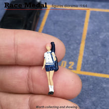 Load image into Gallery viewer, 1:64 Painted Figure Mini Model Miniature Resin Diorama Toy Girl Carrying Guitar