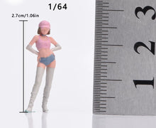 Load image into Gallery viewer, 1:64 Painted Figure Model Miniature Resin Diorama Toy Sand Pink Cap Trendy Girl