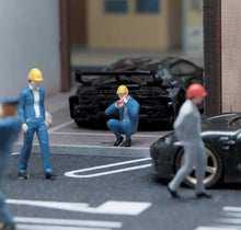 Load image into Gallery viewer, 1:64 Painted Figure Mini Model Toy Miniature Car Scenes Resin Worker Squatting