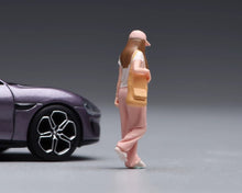 Load image into Gallery viewer, 1:64 Painted Figure Model Miniature Resin Diorama Toy Sand Pink Cap Girl Walking
