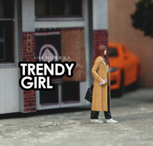 Load image into Gallery viewer, 1:64 Painted Figure Mini Model Miniature Resin Diorama Sand Wind Coat Girl Lady New Scene