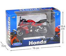 Load image into Gallery viewer, WELLY 1:18 2018 CBR 650F Racing Sports Model Toy Diecast Metal Motorcycle