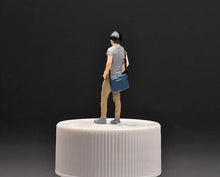 Load image into Gallery viewer, 1:64 Painted Figure Mini Model Miniature Car Scenes Resin Man Crossbody Bag Boy