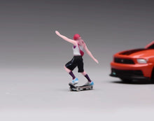 Load image into Gallery viewer, 1:24 Painted Figure Model Miniature Resin Diorama Sand Skateboard Girl Lady