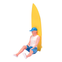 Load image into Gallery viewer, 1:64 Painted Figure Model Miniature Resin Diorama Toy Sand Surfboard Girl Surf