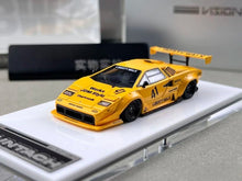 Load image into Gallery viewer, Vision 1:64 Yellow Countach LP5000 LB #41 Racing Model Diecast Metal Car New Collection