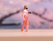 Load image into Gallery viewer, 1:64 Painted Figure Model Miniature Resin Diorama Sand Shopping Girl With Mask
