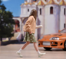 Load image into Gallery viewer, 1:24 Painted Figure Model Miniature Resin Diorama Walking French Sytle Girl Lady