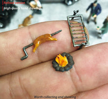 Load image into Gallery viewer, 1:64 Painted Figure Mini Model Miniature Resin Diorama Barbecue Stove 3pcs Set