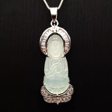 Load image into Gallery viewer, Nature Jade Guanyin Pendant Necklace Gift Jewelry charm Blessing Fortune New ll