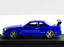 Load image into Gallery viewer, GFCC 1:64 Blue VIP Skyline GTR R34 C-West Sport Model Diecast Metal Car New Collection