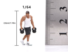 Load image into Gallery viewer, 1:64 Painted Figure Model Miniature Resin Diorama Scene Sand Gym Man Exercise T