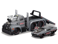 Load image into Gallery viewer, Maisto 1:64 1953 Mack B61 Flatbed Trailer 1971 Camaro Model Diecast Metal Car