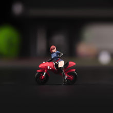 Load image into Gallery viewer, 1:64 Painted Unpainted Figure Model Miniature Resin Diorama Sand Motorbike Girl New