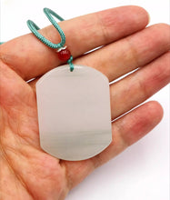 Load image into Gallery viewer, Nature Jade Rectangle Plaque Pendant Necklace Gift Jewelry charm Blessing Lucky