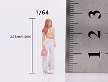 Load image into Gallery viewer, 1:64 Painted Figure Model Miniature Resin Casual Beauty Trendy Lady Holding Bag