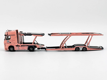 Load image into Gallery viewer, 1:64 Pink Actros Gigaspace 4x2 Trailer Truck LFA #23 Model Diecast Metal Car