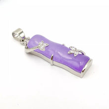 Load image into Gallery viewer, Nature Jade Bamboo Pendant Necklace Gift Jewelry charm Blessing Lucky Purple S