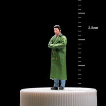 Load image into Gallery viewer, 1:64 Painted Figure Model Miniature Resin Diorama Sand Green Coat Standing Man