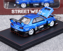 Load image into Gallery viewer, SW 1:64 Blue Black Skyline GTR ER34 LBWK #5 Sports Model Diecast Metal Car New Collection