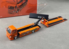 Load image into Gallery viewer, Supcar 1:64 Orange H300 Flatbed Trailer Truck Model Diecast Metal Car New Collection