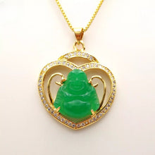 Load image into Gallery viewer, Nature Jade Laughing Budha Pendant Necklace Gift Jewelry charm Blessing Lucky g