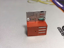 Load image into Gallery viewer, 1:64 Painted Figure Model Miniature Resin Sand Tool Cabinet Rack Car Repair Toy Collection