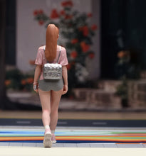 Load image into Gallery viewer, 1:24 Painted Figure Model Miniature Resin Diorama Walking Pretty Girl Backpack