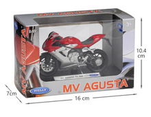 Load image into Gallery viewer, WELLY 1:18 MV F3 800 Racing Sports Model Diecast Metal Motorcycle