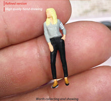 Load image into Gallery viewer, 1:64 Painted Figure Mini Model Miniature Resin Diorama Caual Office Lady Girl