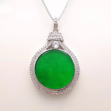 Load image into Gallery viewer, Nature Jade Wealth Round Pendant Necklace Gift Jewelry charm Blessing Lucky New