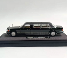 Load image into Gallery viewer, MZS 1:64 Black W126 1000Sel Luxury Limousine Model Diecast Metal Car Box New Collection
