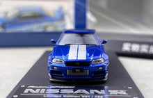 Load image into Gallery viewer, FS 1:64 Blue Skyline GTR R34 Nismo Z-Tune Sports Model Diecast Metal Car New Collection