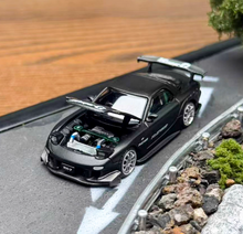 Load image into Gallery viewer, Poprace 1:64 Black RX7 FD RE Amemiya Sports Model Diecast Metal Car New Collection