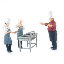Load image into Gallery viewer, 1:64 Painted Figure Mini Model Miniature Resin Diorama Kitchen Staff Work Chef