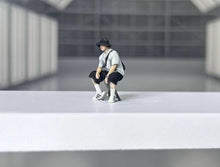 Load image into Gallery viewer, 1:64 Painted Figure Model Miniature Resin Diorama Sand Sitting Man fisherman hat
