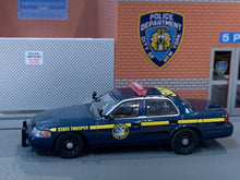 Load image into Gallery viewer, 1:64 596 Blue State Trooper Police Crown Victoria CV Model Diecast Metal Car
