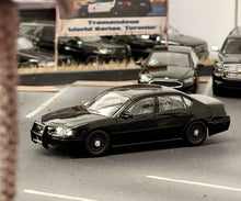 Load image into Gallery viewer, 1:64 596 Black Police Impala Ⅷ Sedan Sports Model Diecast Metal Car New Collection