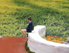 Load image into Gallery viewer, 1:64 Painted Figure Model Miniature Resin Diorama Sand Sitting Casual Girl Lady
