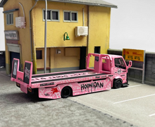 Load image into Gallery viewer, MT 1:64 Pink H300 Flatbed Tow Truck Custom Model Diecast Metal Car