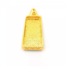Load image into Gallery viewer, Nature Jade Retangle Fortune Pendant Necklace Gift Jewelry charm Blessing Luck b