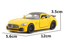 Load image into Gallery viewer, WELLY 1:36 Yellow AMG GT-R Racing Sports Model Diecast Toy Metal Car BN